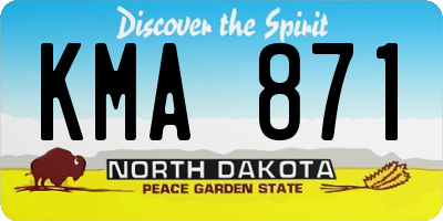 ND license plate KMA871