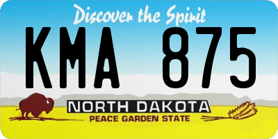 ND license plate KMA875
