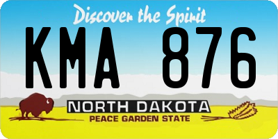 ND license plate KMA876