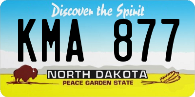 ND license plate KMA877