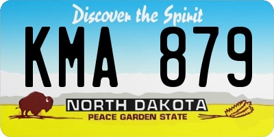 ND license plate KMA879