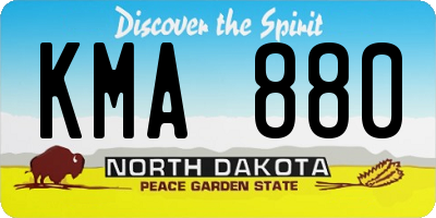 ND license plate KMA880