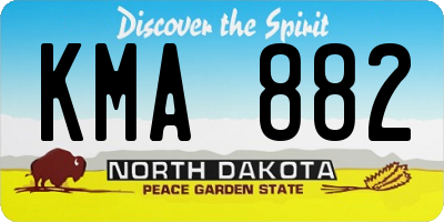 ND license plate KMA882