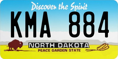 ND license plate KMA884