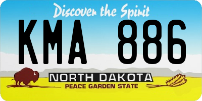 ND license plate KMA886