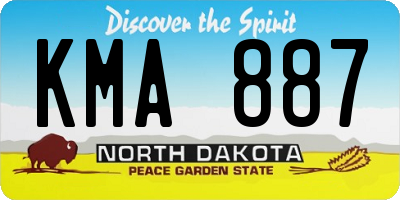 ND license plate KMA887