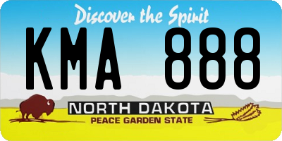 ND license plate KMA888