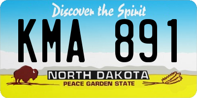 ND license plate KMA891