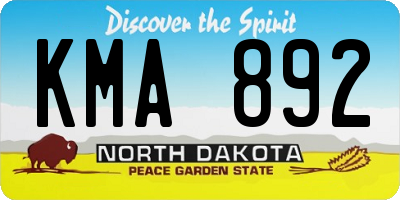 ND license plate KMA892