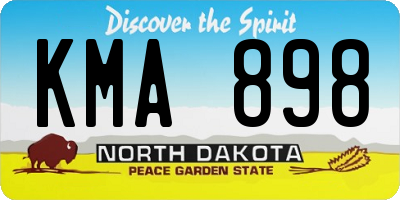 ND license plate KMA898