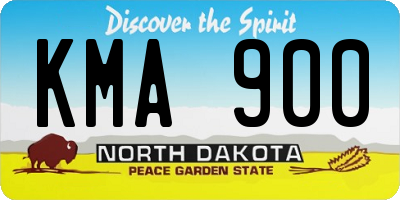 ND license plate KMA900