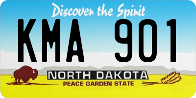 ND license plate KMA901