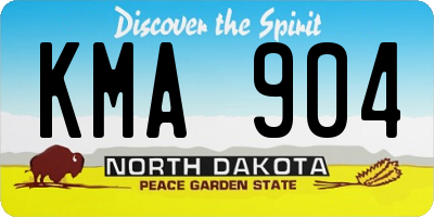 ND license plate KMA904