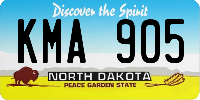 ND license plate KMA905
