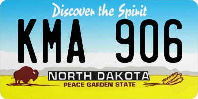 ND license plate KMA906