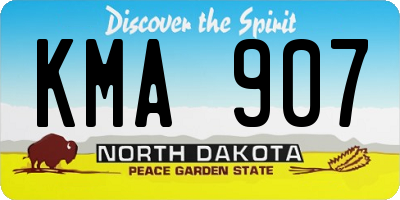 ND license plate KMA907