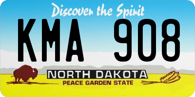 ND license plate KMA908