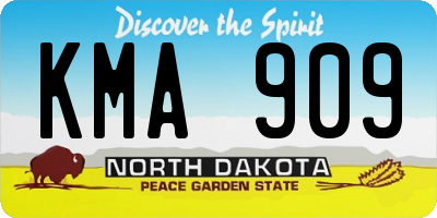 ND license plate KMA909