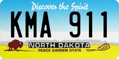ND license plate KMA911