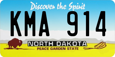 ND license plate KMA914
