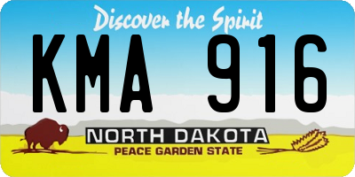 ND license plate KMA916