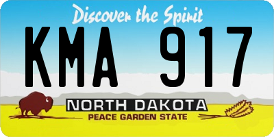 ND license plate KMA917