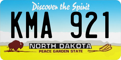 ND license plate KMA921