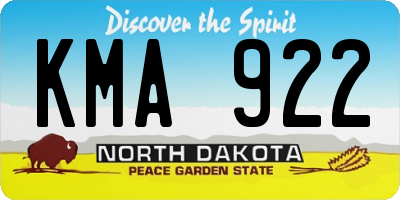 ND license plate KMA922