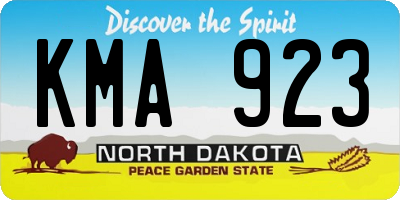 ND license plate KMA923