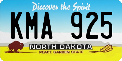 ND license plate KMA925