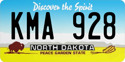 ND license plate KMA928