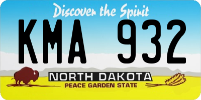 ND license plate KMA932