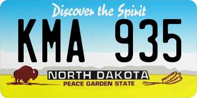 ND license plate KMA935
