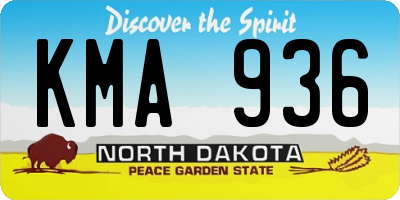 ND license plate KMA936