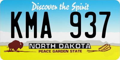 ND license plate KMA937