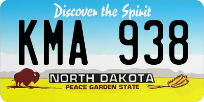 ND license plate KMA938