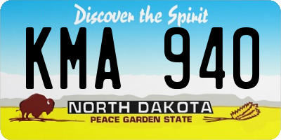 ND license plate KMA940