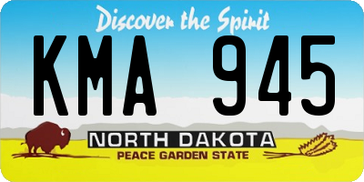 ND license plate KMA945