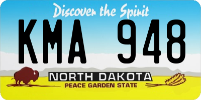 ND license plate KMA948