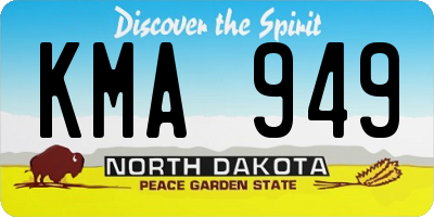 ND license plate KMA949