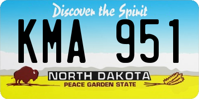 ND license plate KMA951