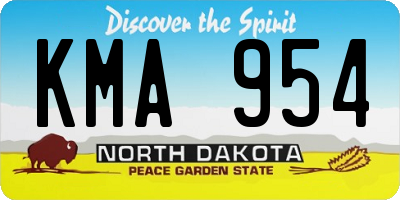 ND license plate KMA954
