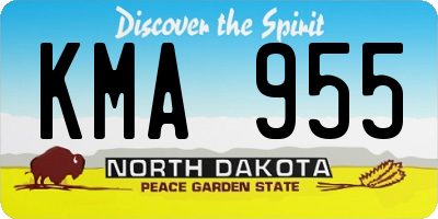 ND license plate KMA955