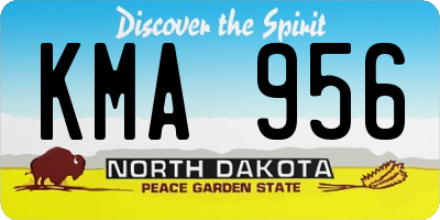 ND license plate KMA956