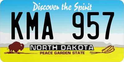 ND license plate KMA957