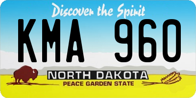 ND license plate KMA960