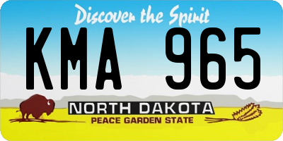 ND license plate KMA965