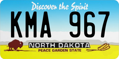 ND license plate KMA967
