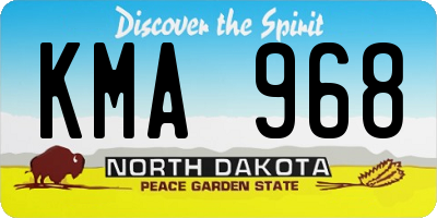 ND license plate KMA968