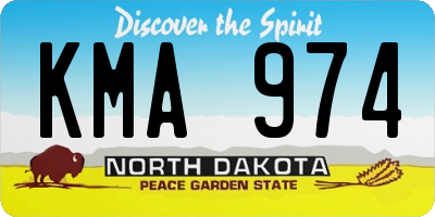 ND license plate KMA974